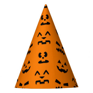Classic Pumpkin Faces Party Hat
