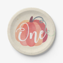 Classic Pumpkin First Birthday Plate
