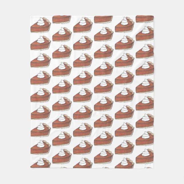 Classic Pumpkin Pie Slice Thanksgiving Dinner Food Fleece Blanket (Front)