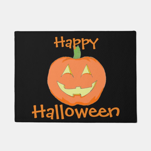 Classic Pumpkin Welcome Mat (Front)