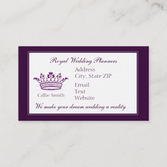 Classic Purple Crown Appointment Card (Front)