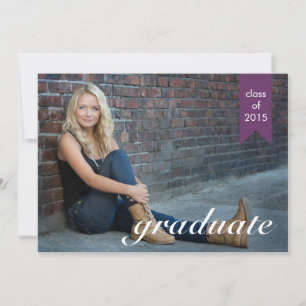Classic Purple Graduation Announcement - Invite