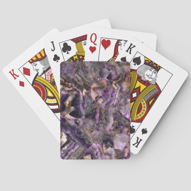 Classic purple granite purple stone purple marble playing cards (Back)