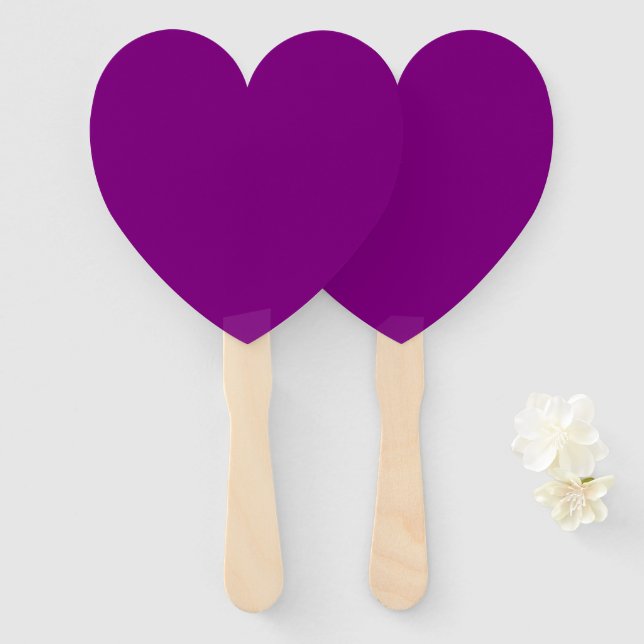 Classic Purple Heart Fan for Elegant Event Comfor (Front and Back)