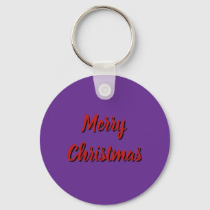 Classic Purple Keychain - Merry Christmas