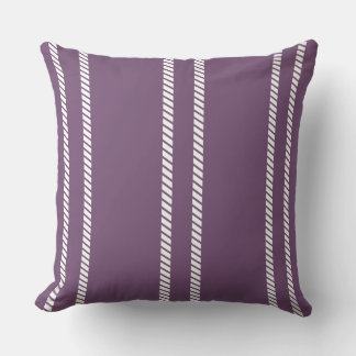 Classic Purple Plum with Stripes Throw Pillow