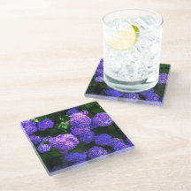 Classic Purple Realistic Hydrangea Coaster
