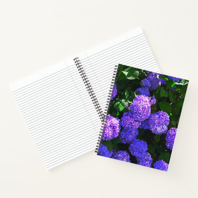 Classic Purple Realistic Hydrangea Spiral Notebook (Inside)