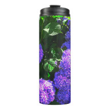 Classic Purple Realistic Hydrangea Thermal Tumbler