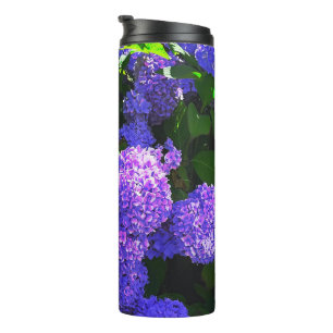 Classic Purple Realistic Hydrangea Thermal Tumbler