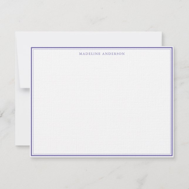 Classic Purple Thick and Thin Border Name Card (Front)