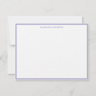 Classic Purple Thick and Thin Border Name Card
