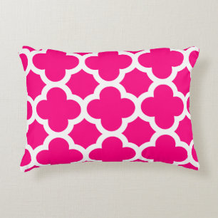Classic Quatrefoil Accent Pillow - Hot Pink