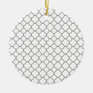 Classic Quatrefoil Pattern Ceramic Ornament