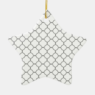 Classic Quatrefoil Pattern Ceramic Ornament