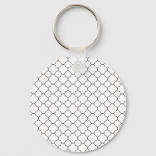 Classic Quatrefoil Pattern Keychain