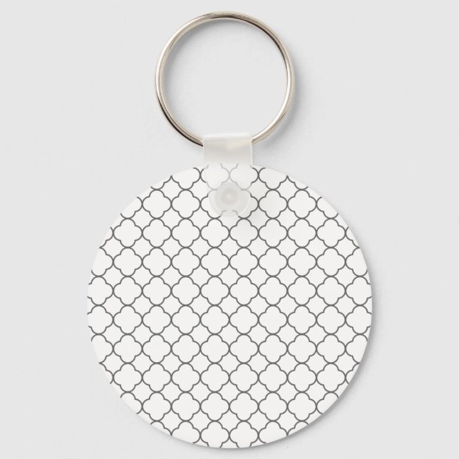 Classic Quatrefoil Pattern Keychain (Front)