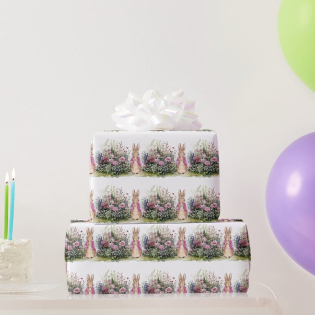 Classic Rabbi in blue jacket First Birthday Wrapping Paper (Party Gifts)