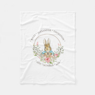 Classic Rabbit Birthday Fleece Blanket