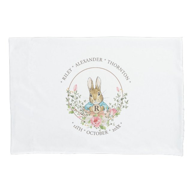 Classic Rabbit Birthday Pillowcase (Front)