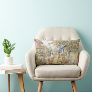 Classic Rabbit Duck picking apples Lumbar Pillow