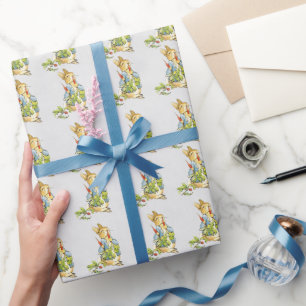 Classic rabbit eating a carrot wrapping paper