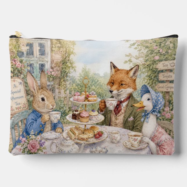 Classic Rabbit Fox & Duck  Accessory Pouch (Front)