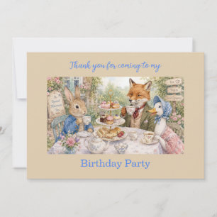 Classic Rabbit Fox & Duck Thank you Invitation