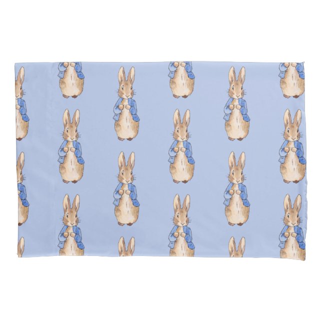 Classic Rabbit in blue jacket Pillowcase (Front)