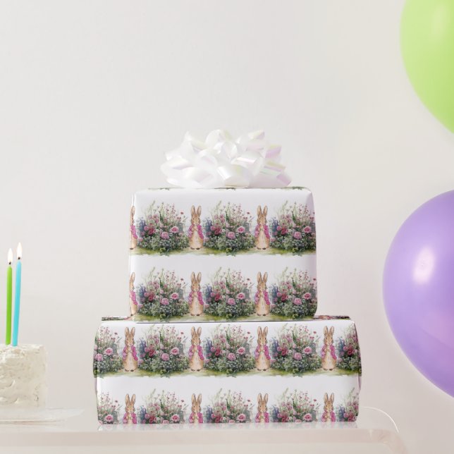 Classic rabbit in blue jacket wrapping paper (Party Gifts)