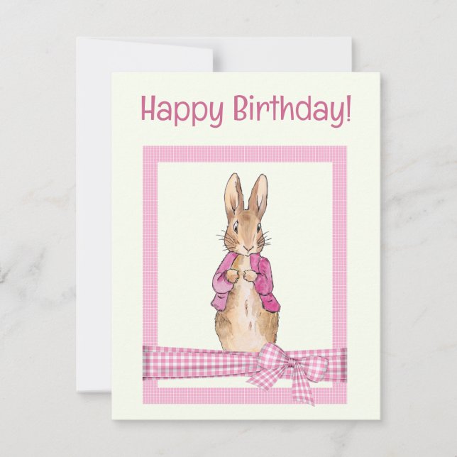 Classic Rabbit pink jacket Happy Birthday (Front)