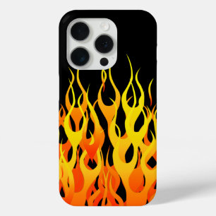 Classic Racing Flames Decor on a iPhone 15 Pro Case