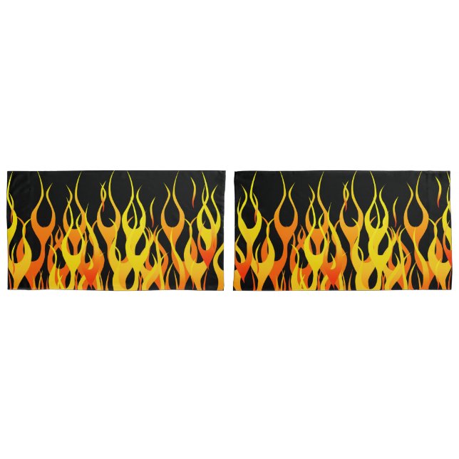 Classic Racing Flames on Fire Pillowcase (Front-Set)