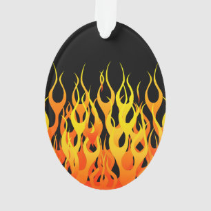 Classic Racing Flames on Solid Black