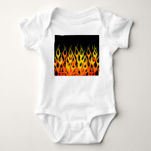 Classic Racing Flames on Solid Black Baby Bodysuit
