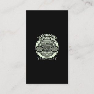classic racing motorcycle business card