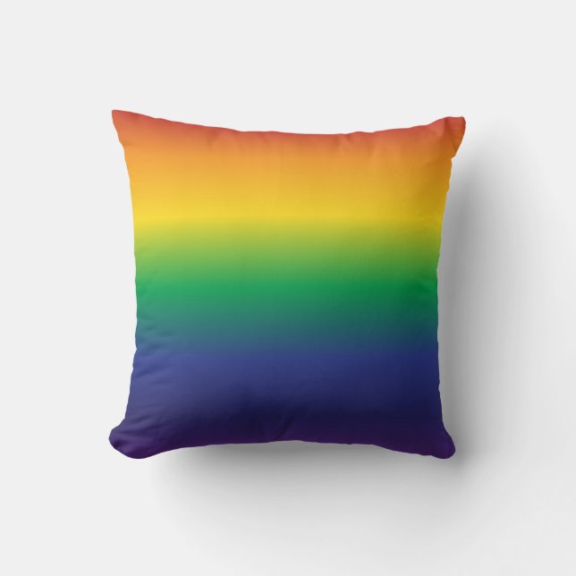 Classic Rainbow Colourful Stripes Throw Pillow (Front)