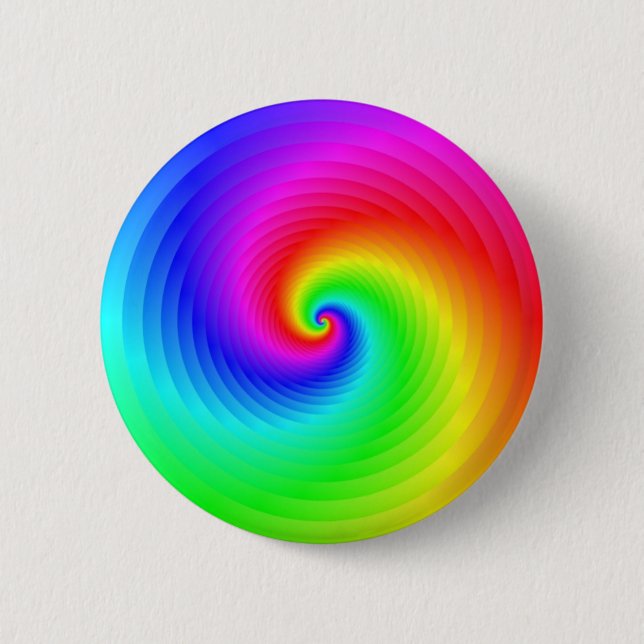 Classic Rainbow Spiral 2 Inch Round Button (Front)