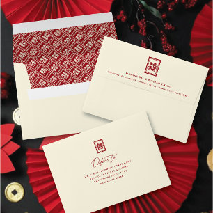 Classic Rectangle Double Happiness Chinese Wedding Envelope