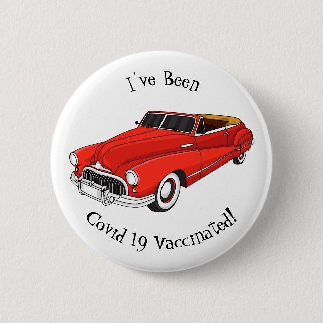 Classic red 1948 automobile  2 inch round button (Front)