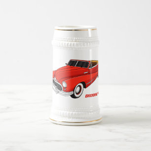 Classic red 1948 automobile beer stein