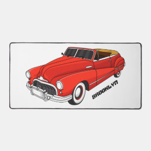 Classic red 1948 automobile desk mat