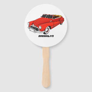 Classic red 1948 automobile hand fan