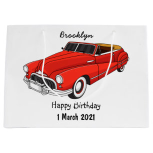 Classic red 1948 automobile large gift bag