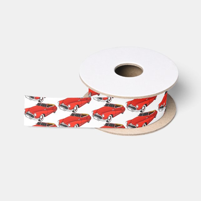 Classic red 1948 automobile  satin ribbon (Spool)