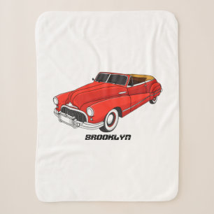 Classic red 1948 automobile sherpa blanket