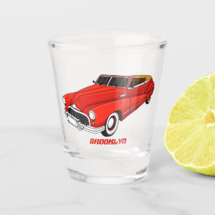 Classic red 1948 automobile shot glass