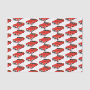 Classic red 1948 automobile tissue paper