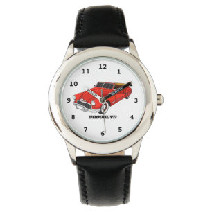Classic red 1948 automobile  watch