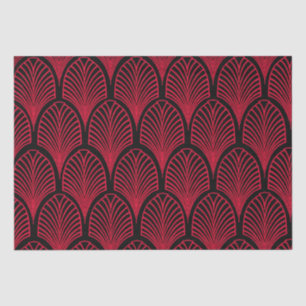 Classic Red and Black Art Deco Arches Tissue Paper